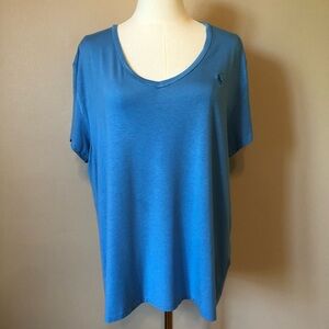 Ralph Lauren Sport Blue V-Neck Women's Top Size XL